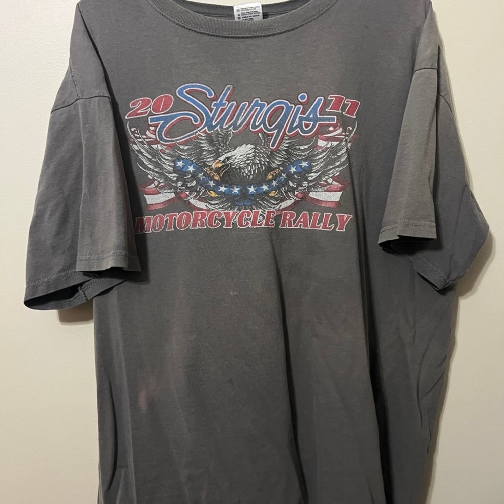 Anvil Gray Sturgis Motorcycle Rally Tee